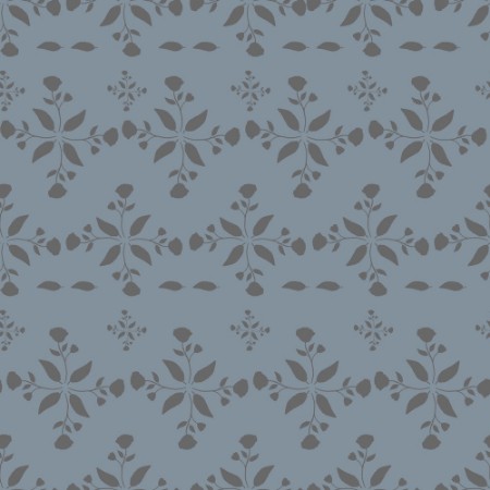 Picture of Leaves and round sprigs in Blue - 1032901-03